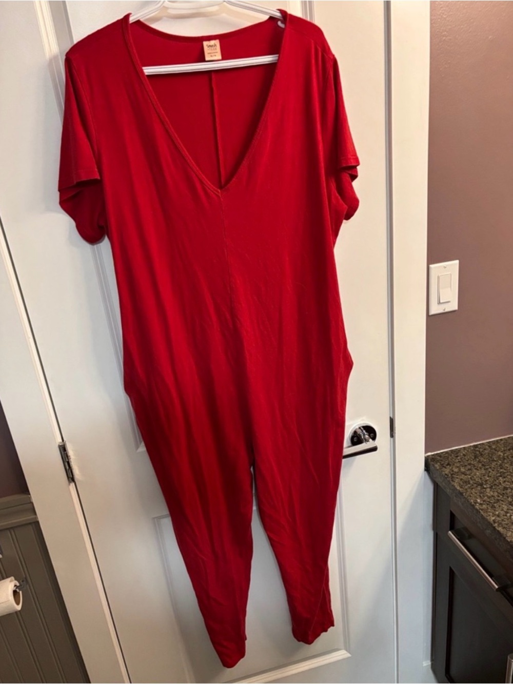 Smash + Tess Red V-Neck Jumpsuit